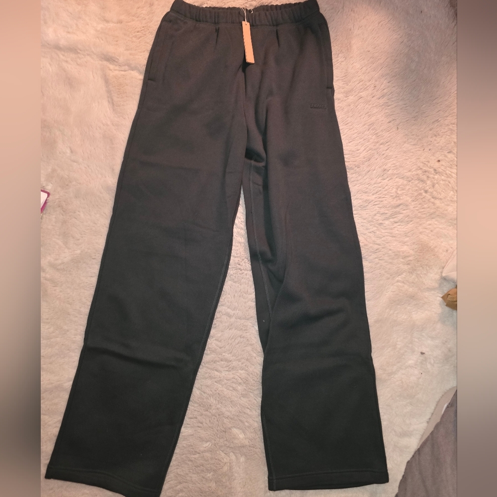 Skims Cotton Fleece Straight Leg Pant in Spruce NWT Size Small - Picture 2 of 16